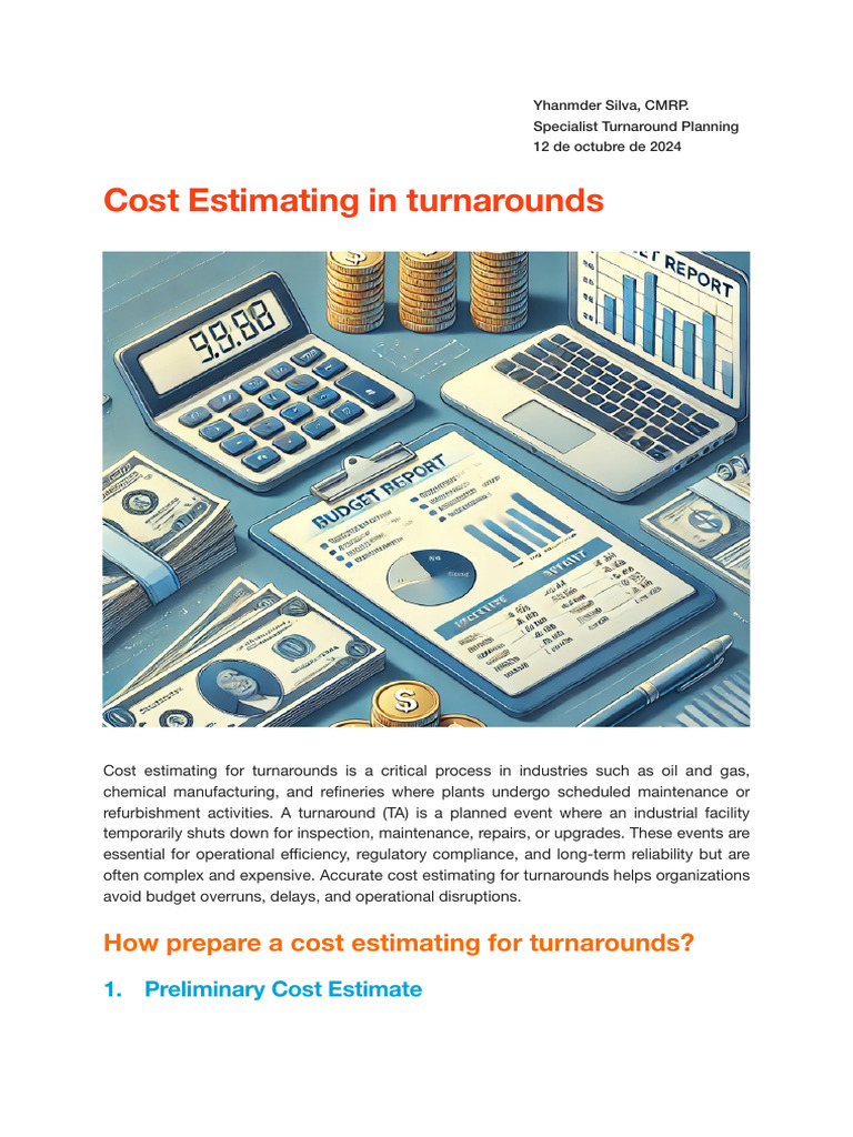 Turnaround Cost Estimating Guide | PDF | Risk | Risk Management