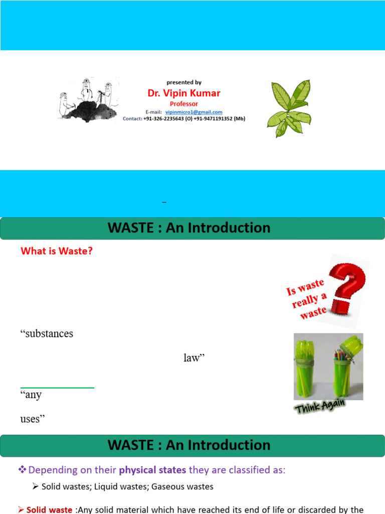 1, 2 and 3. Introduction To Solid Waste - Students | PDF | Waste ...
