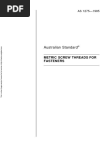 As 1275-1985 Metric Screw Threads for Fasteners