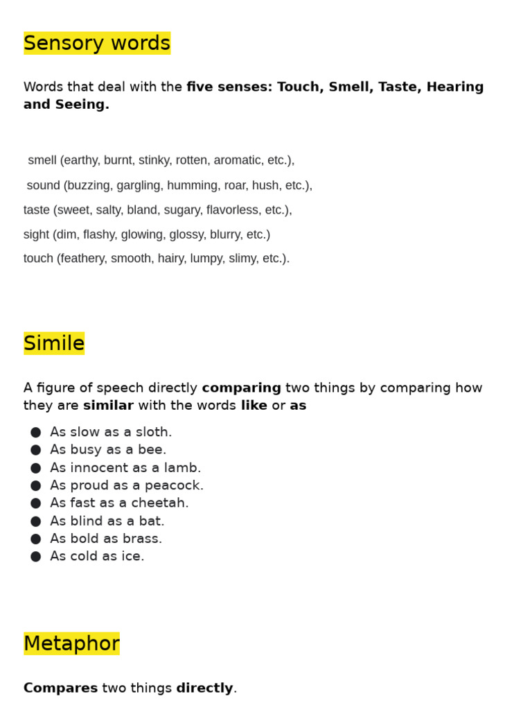 Figurative Language Review 2 | PDF | Linguistics