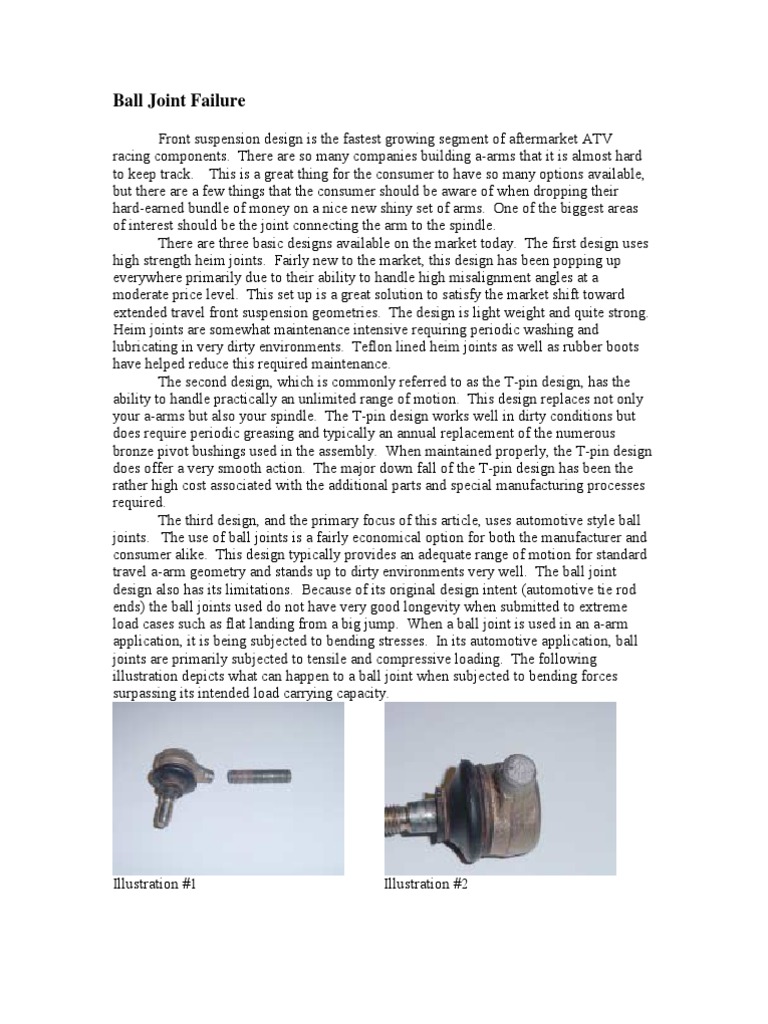 Ball Joint Failure Document PDF Fracture Ultimate Tensile Strength