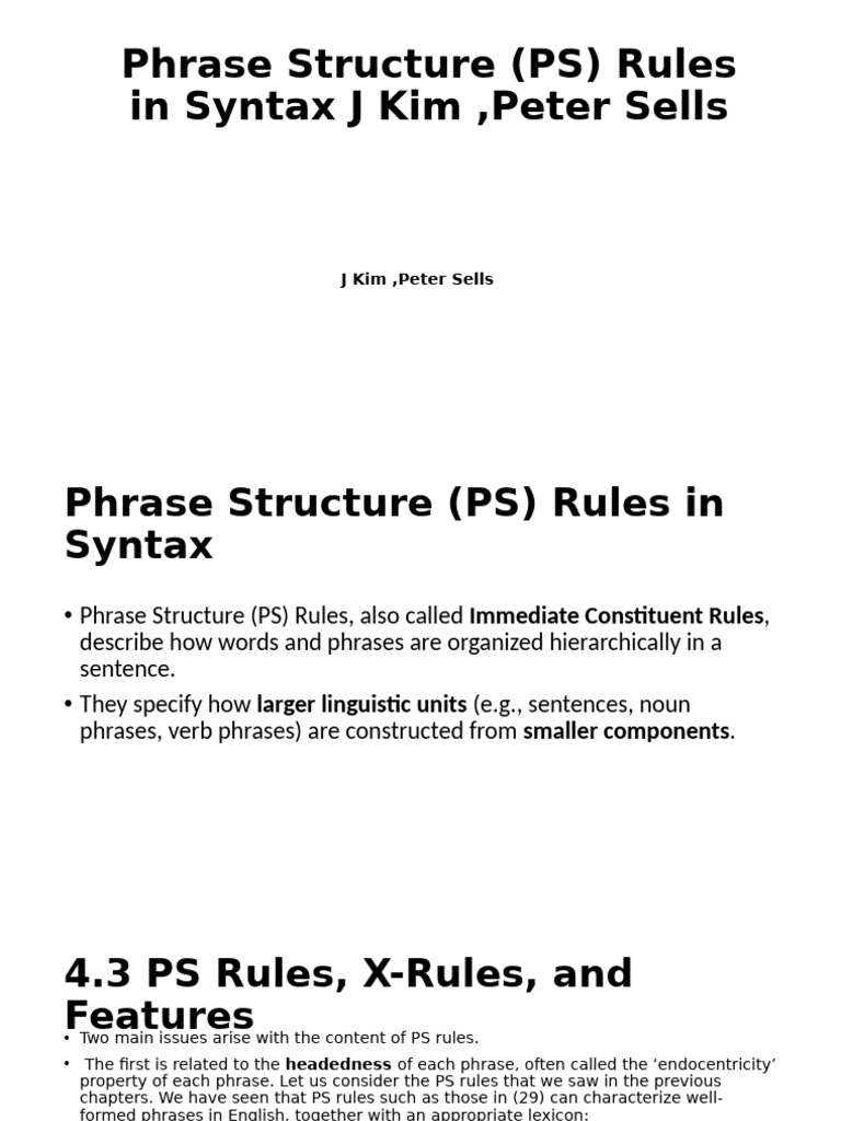 Understanding Phrase Structure Rules | PDF