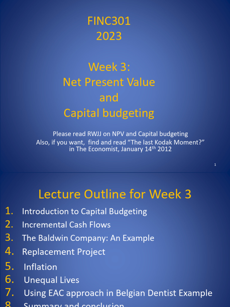 Net Present Value & Capital Budgeting Guide | PDF | Capital Budgeting ...