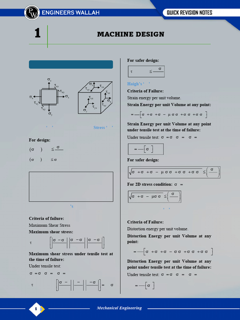Theory of Failure in Mechanical Design | PDF | Fatigue (Material) | Clutch