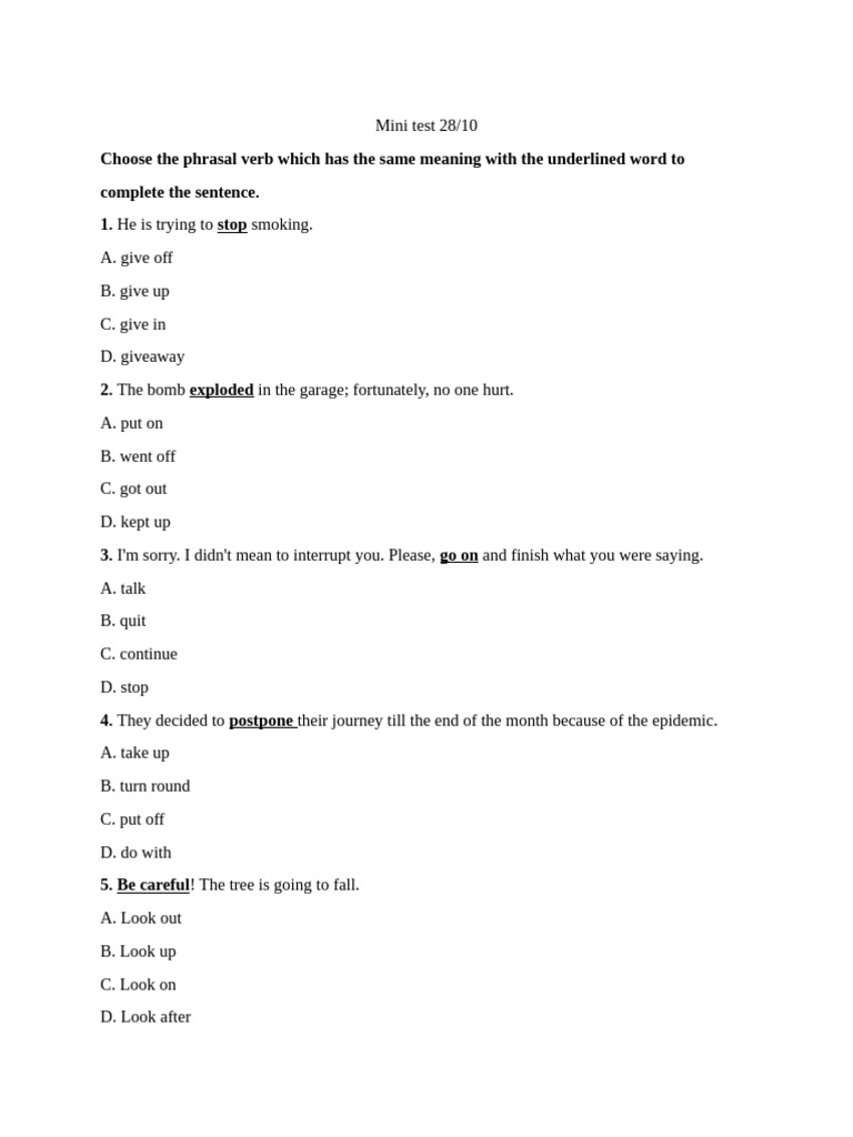 Mini Test 1 | PDF