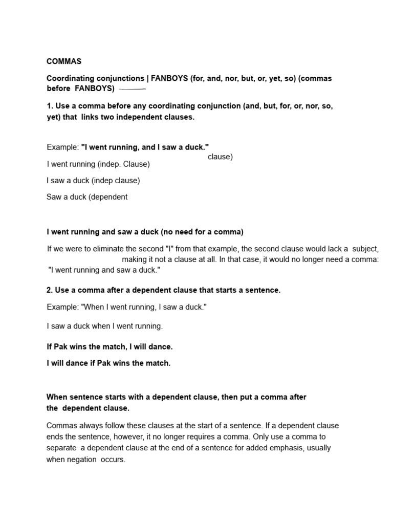 Comma Usage Rules and Examples | PDF | Comma | Language Mechanics