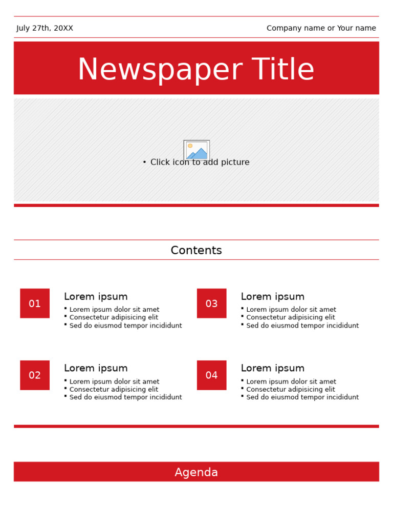 Red Headline Presentation Template | PDF