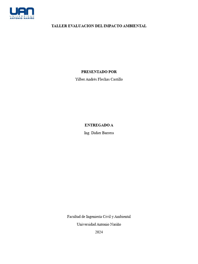 Evaluación del Impacto Ambiental 2024 | PDF | Entorno natural | Ecosistema