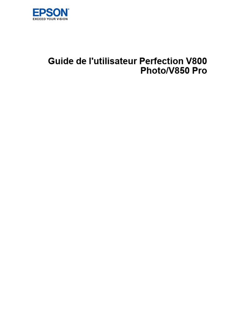 Guide utilisateur scanner Perfection V800 | PDF | Scanner (informatique ...