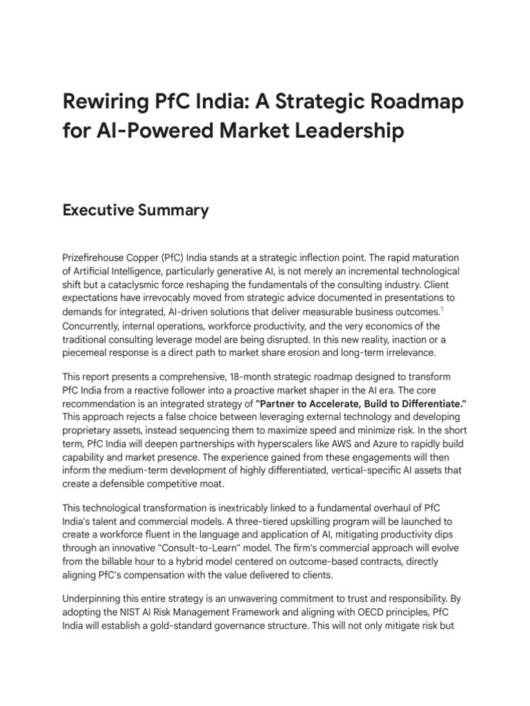 AI Strategy Roadmap for PfC India | PDF | Artificial Intelligence ...