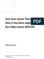 Zero-Sum Game Theory and How It Has Been Applied To The Video Game DEFCON