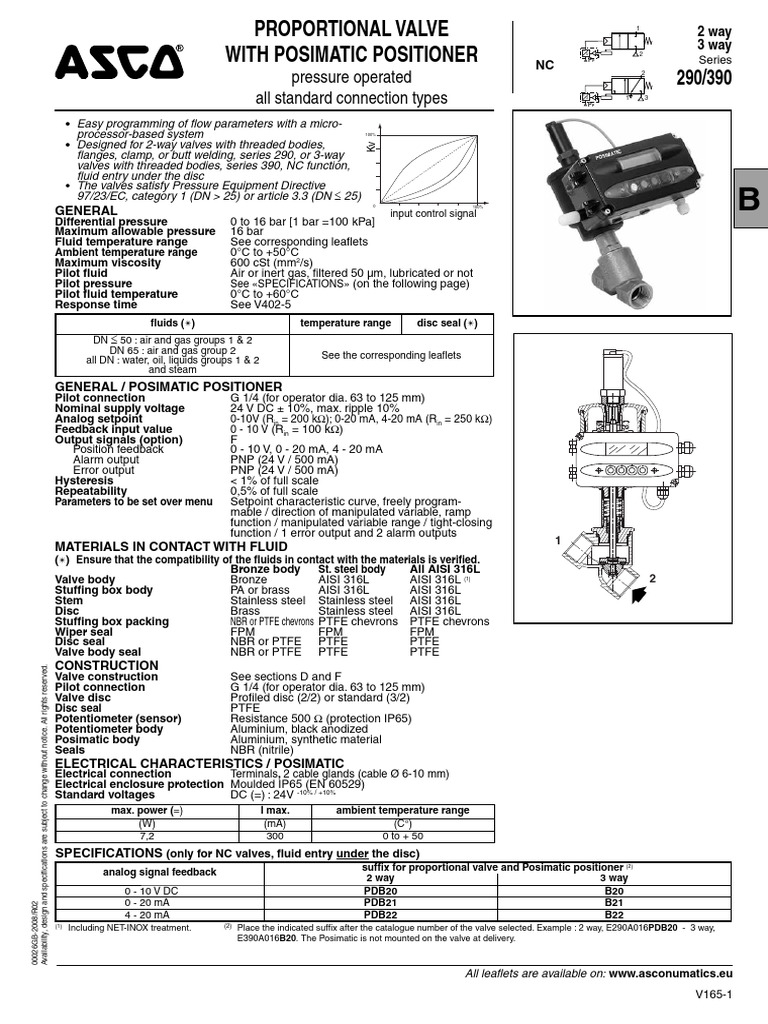 Proportional Valves With Posimatic Positioner Complete | PDF | Valve ...