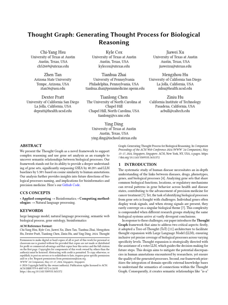 Thought Graph: Generating Thought Process For Biological Reasoning ...