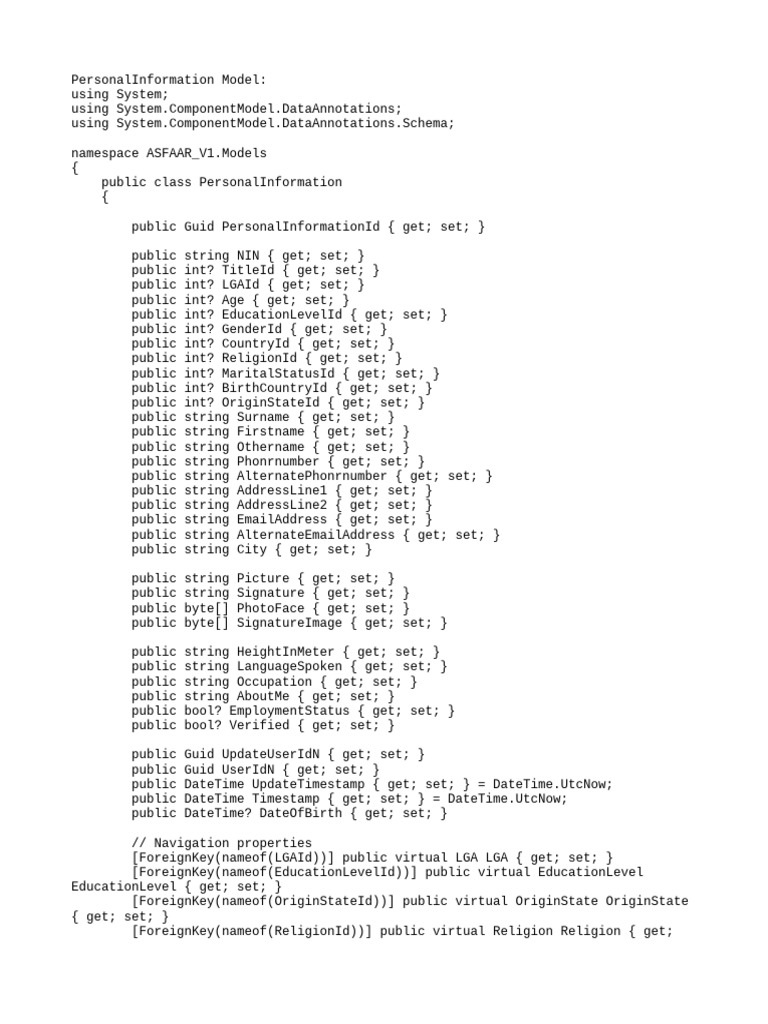 Personal Information Model Overview | PDF | String (Computer Science ...