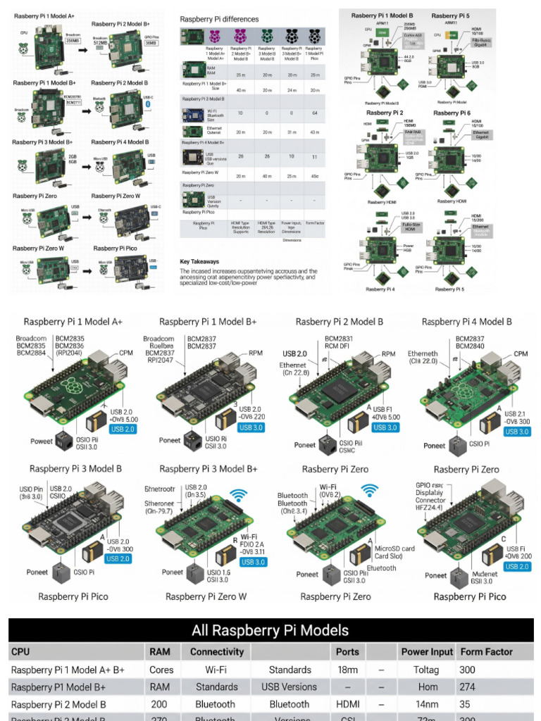 Raspberries Pi - Especificaciones y Diferencias | PDF