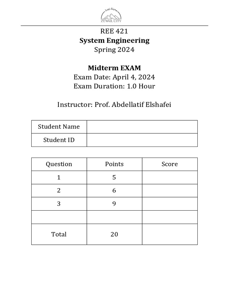 REE 421 Midterm Exam Spring 2024 | PDF | Mathematical Optimization ...
