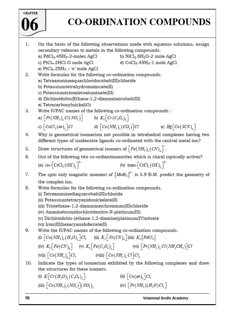 Co-Ordination Compounds | PDF | Coordination Complex | Chemistry