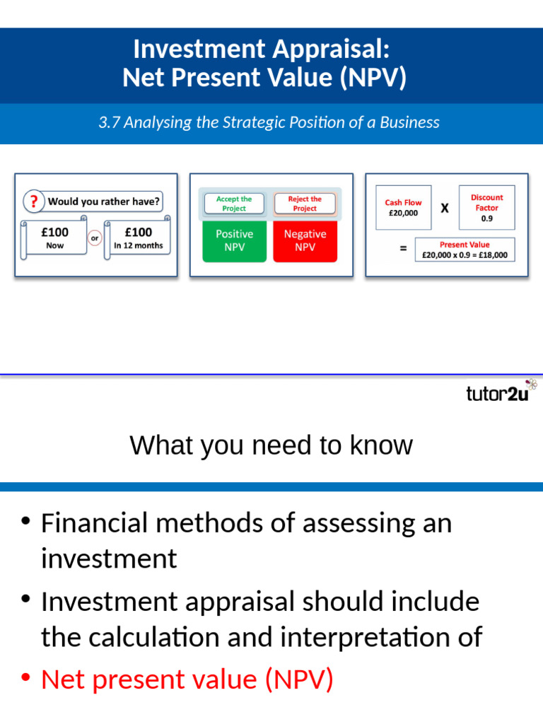 Business Alevel Year2 Invesmentappraisal NPV | PDF | Net Present Value ...