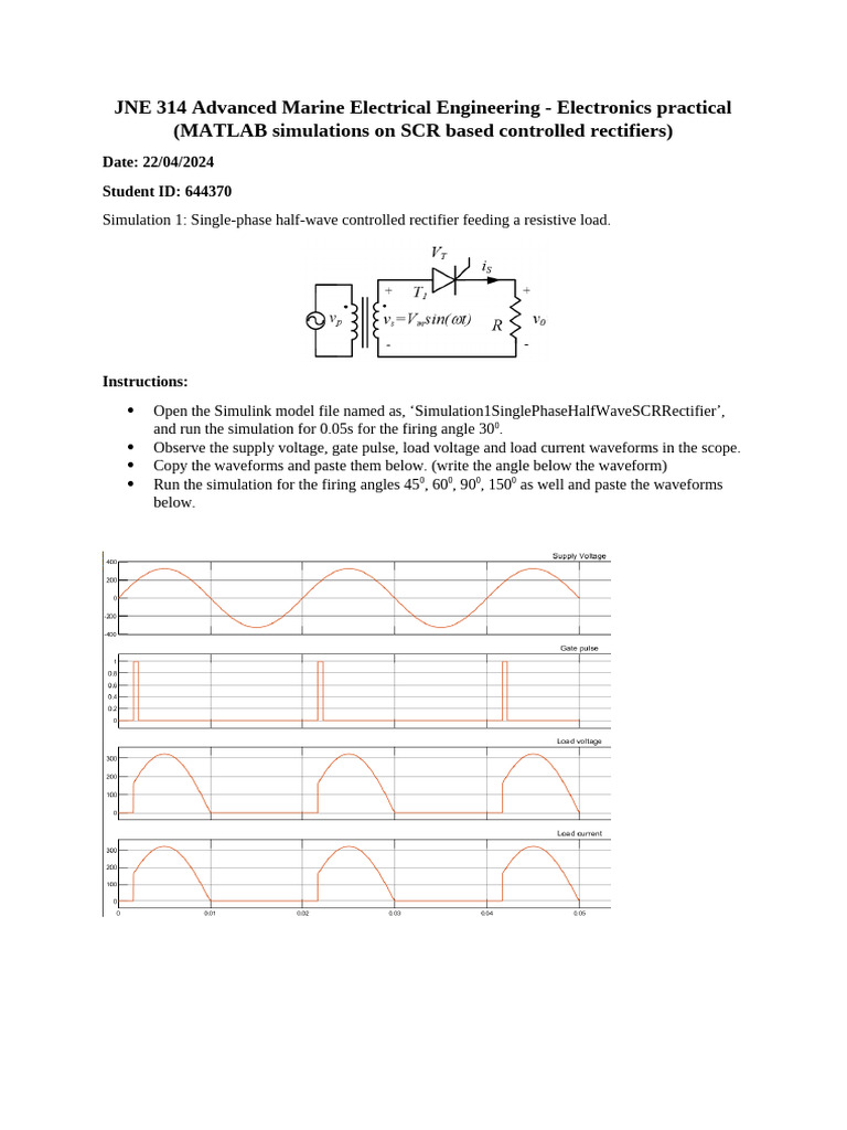 MATLAB Simulations of SCR Rectifiers | PDF | Rectifier | Power Engineering