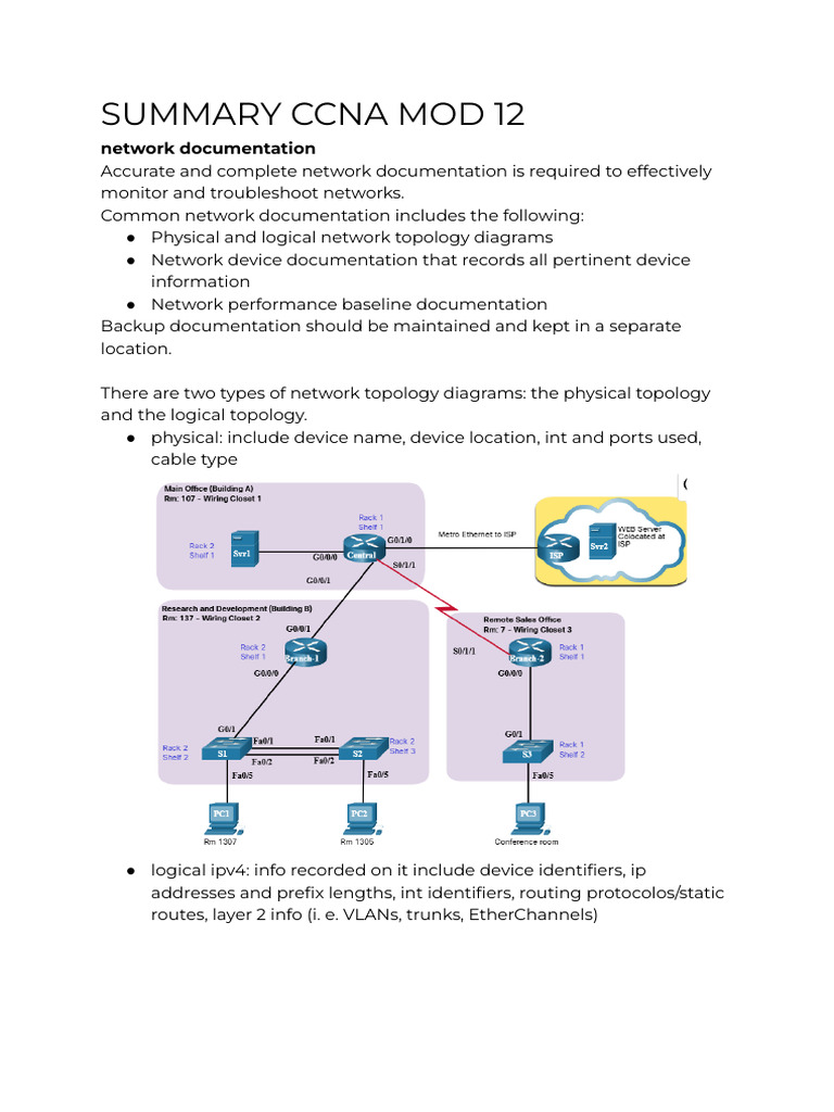 Network Documentation and Troubleshooting Guide | PDF | Communications ...