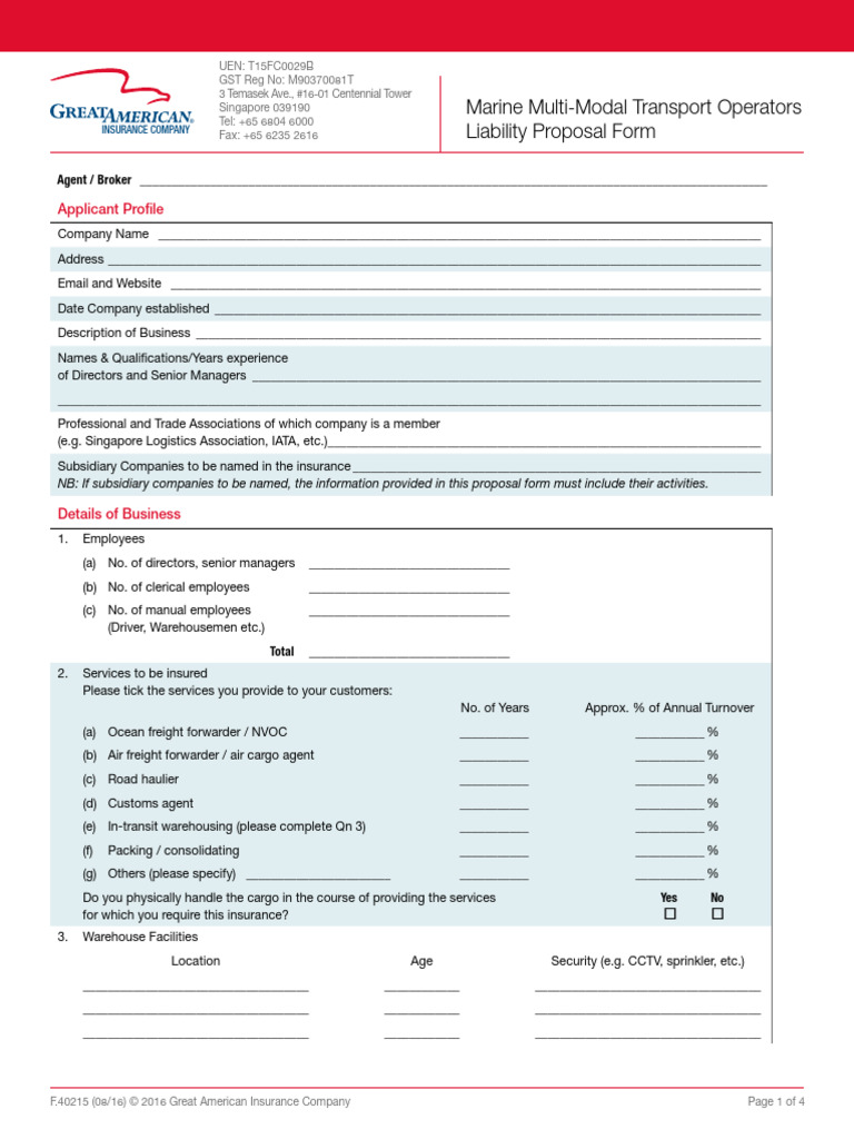 Tour Operators Liability Insurance Form | PDF | Liability Insurance ...