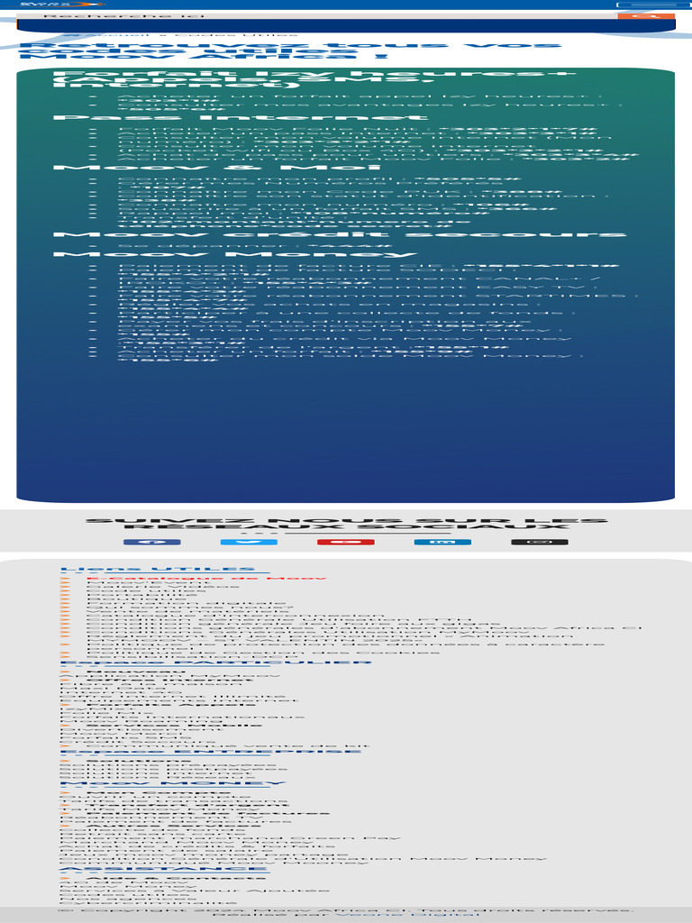 Codes Utiles Moov Africa CI | PDF | Secteurs du service ...