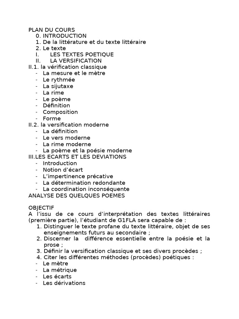 Introduction à la poésie et versification | PDF | Accent tonique | Rime ...
