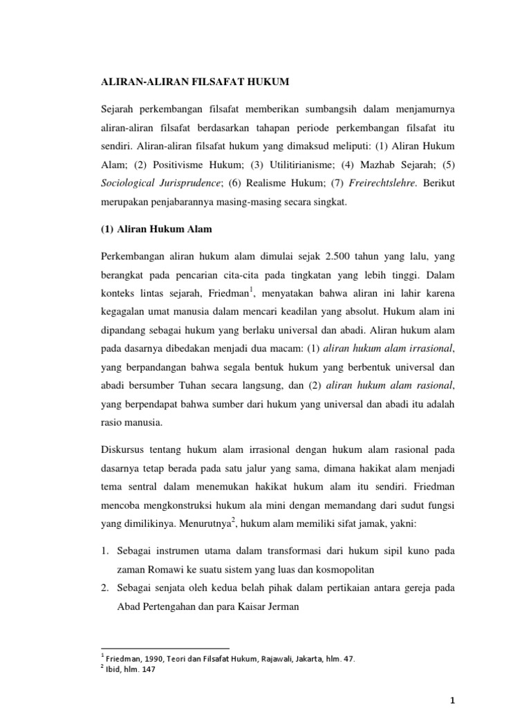 Resume Aliran Filsafat Hukum