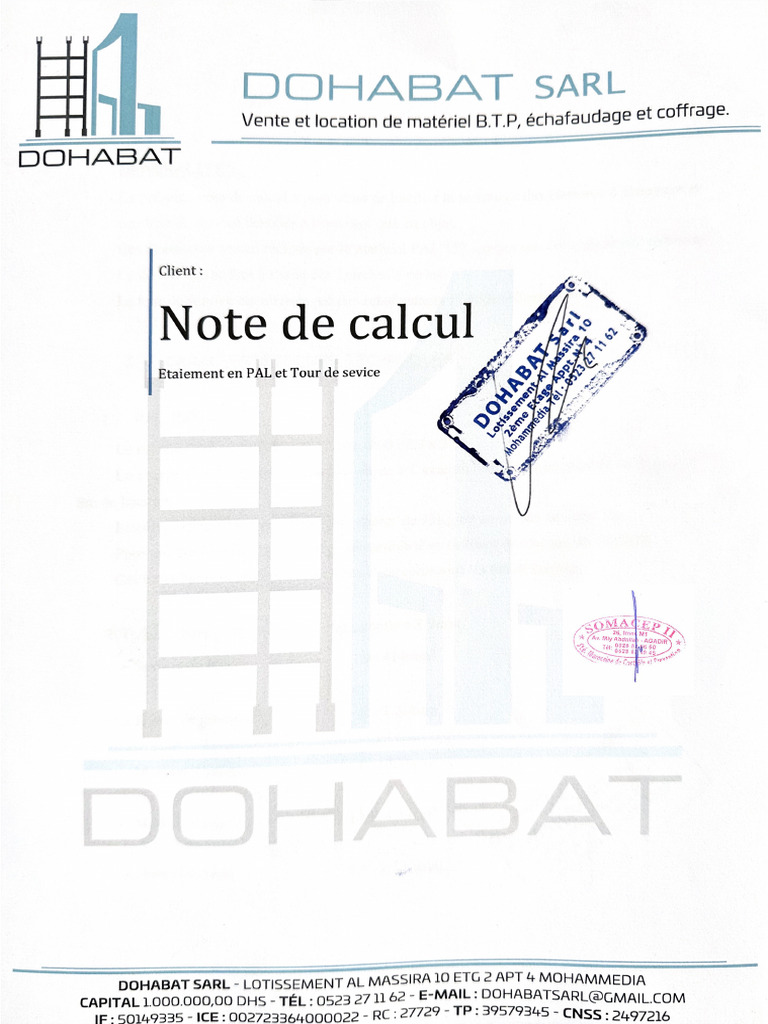 Note de Calcul | PDF