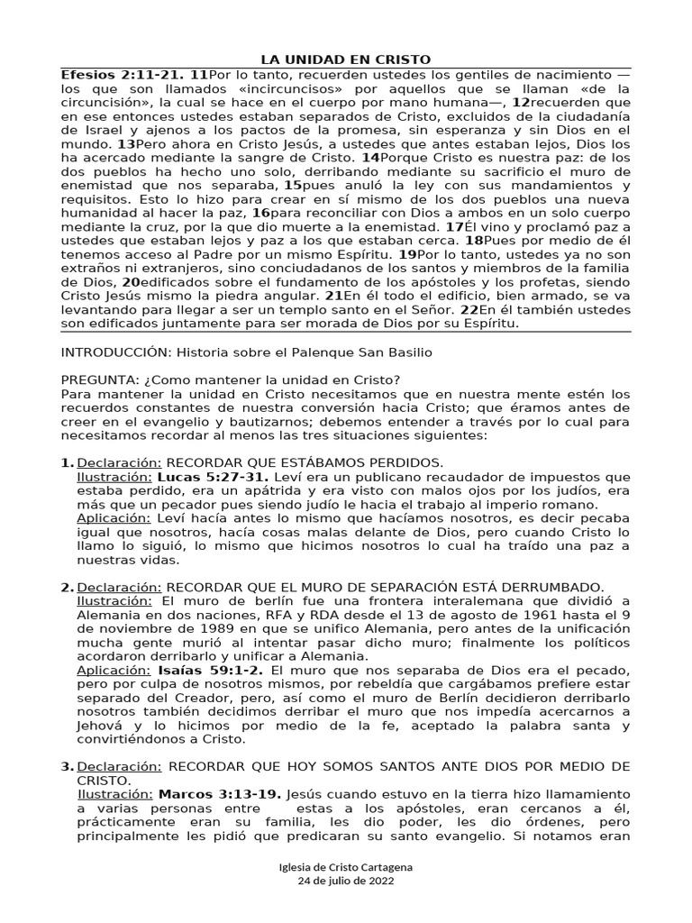 Unidad en Cristo: Recuerdos y Fe | PDF | Cristo (título) | Jesús