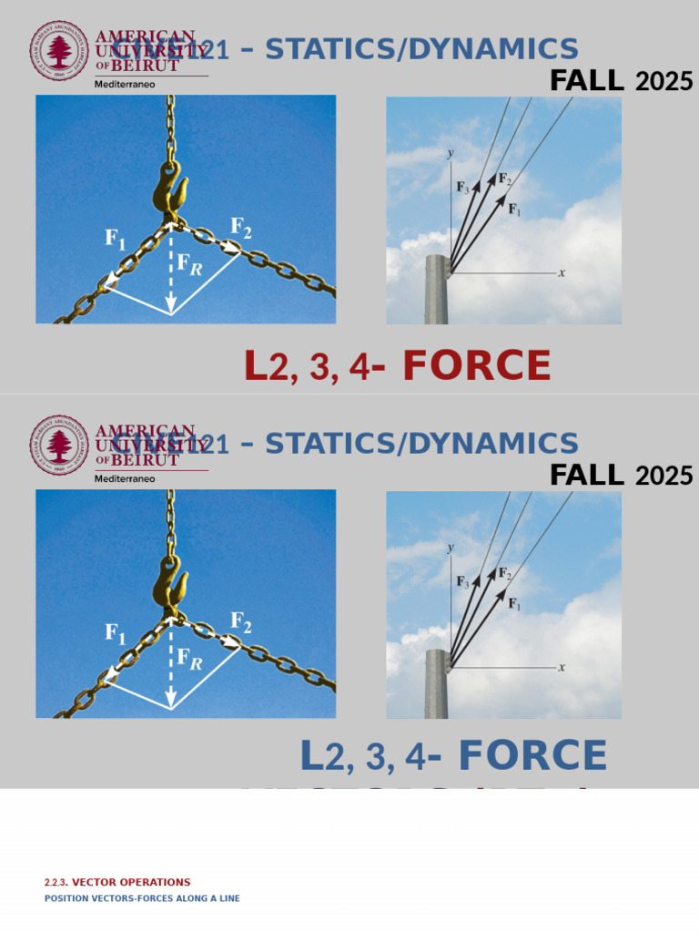 Force Vectors in Statics Dynamics | PDF | Euclidean Vector ...