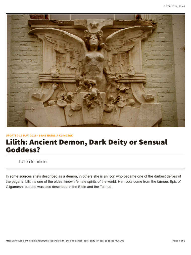 Lilith: Ancient Demon, Dark Deity or Sensual Goddess? - Ancient Origins ...