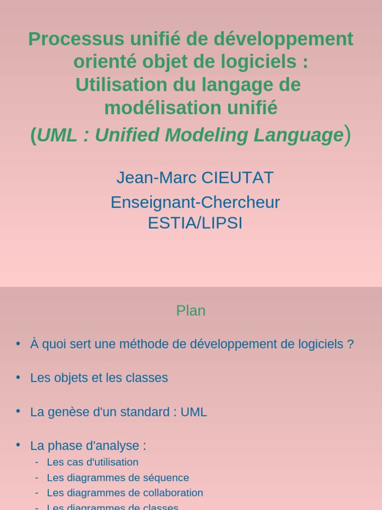 UML et Développement Orienté Objet | PDF | Langage de Modélisation ...