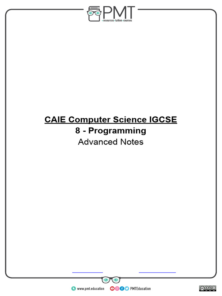 IGCSE Computer Science Programming Notes | PDF | Boolean Data Type ...