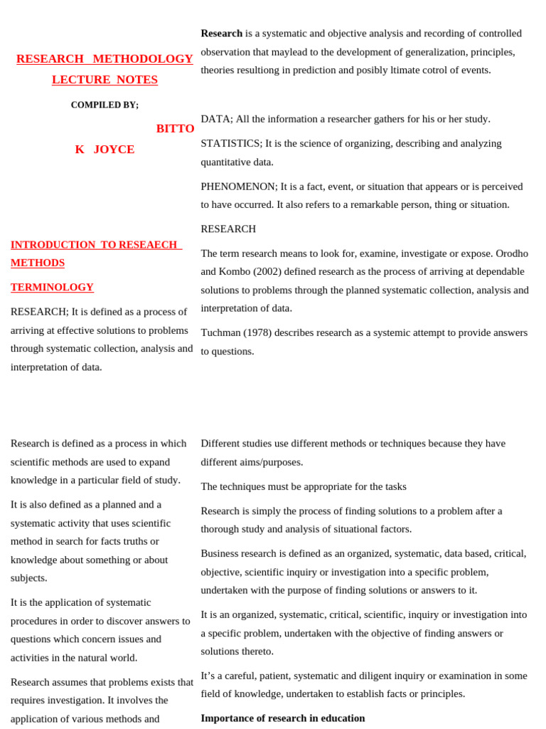 Research Methodology Overview | PDF | Survey Methodology | Methodology