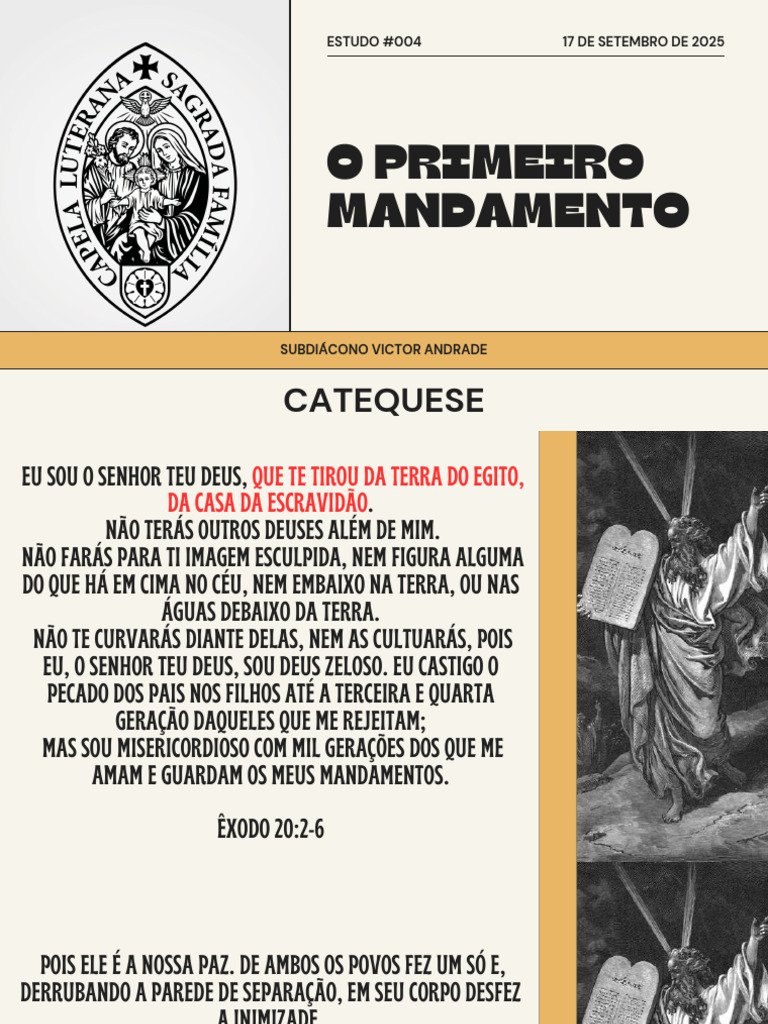 O Primeiro Mandamento: Significado e Importância | PDF | Deus | Idolatria