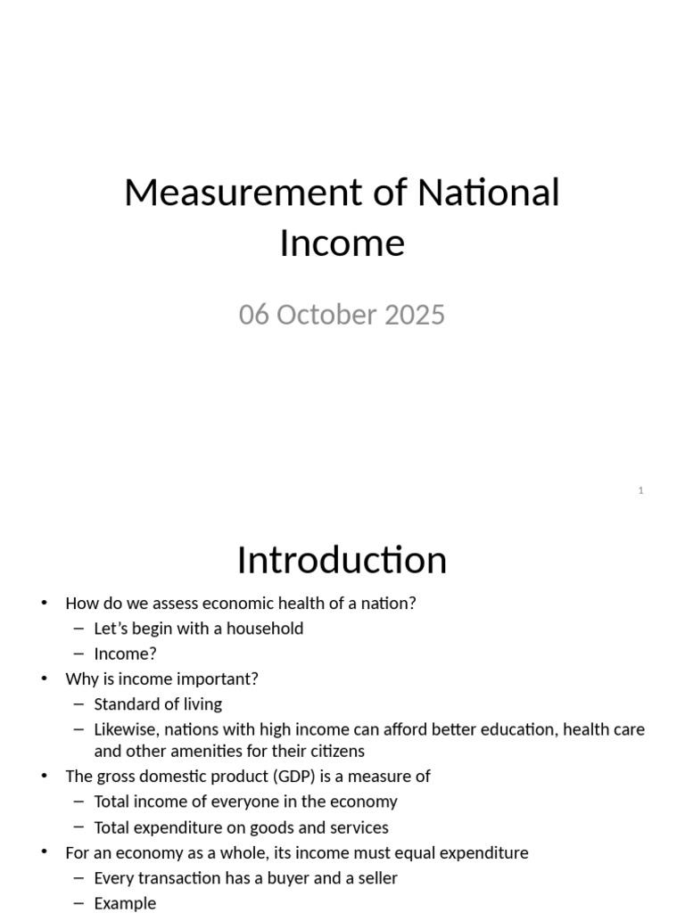 National Income Measurement Explained | PDF | Cost Of Living | Gross ...