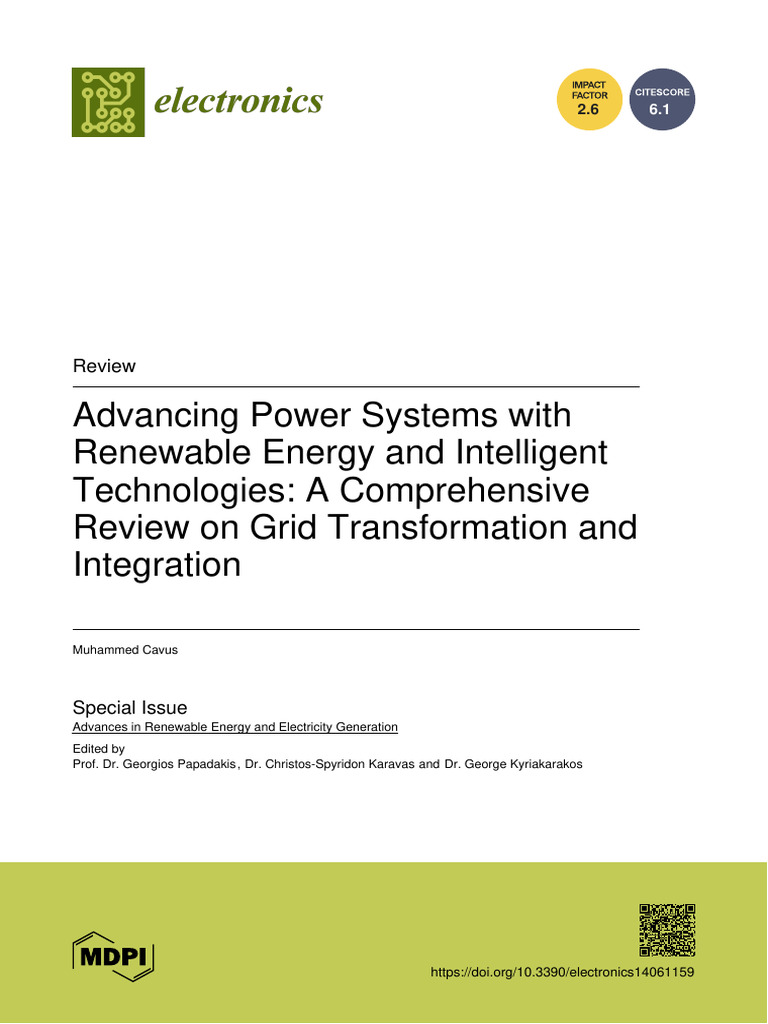 Advancing Power Systems - MDPI - Feb 2025 | PDF | Electrical Grid ...
