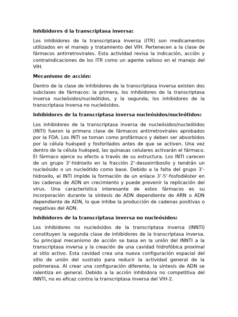 Faramcologia Antivirales | PDF | La transcriptasa inversa | Inhibidor ...