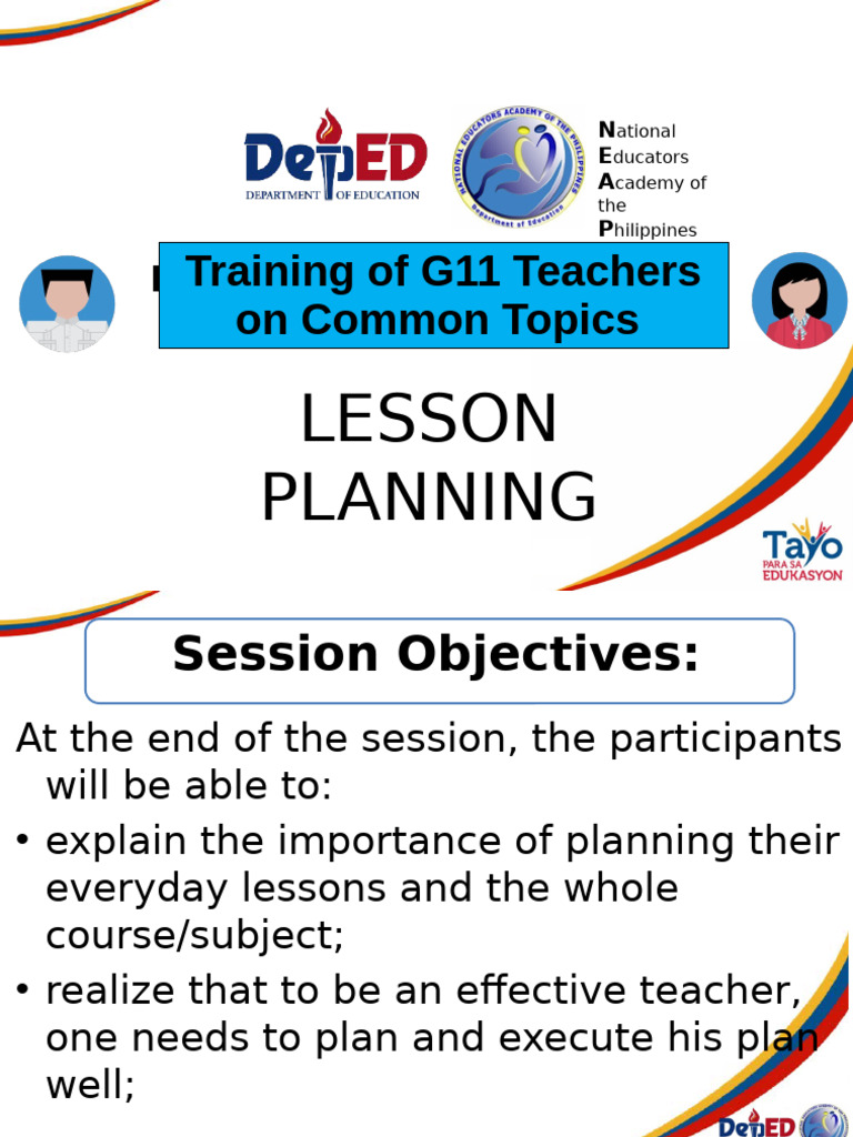 Grade 11 Teacher Training: Lesson Planning | PDF | Teachers | Lesson Plan