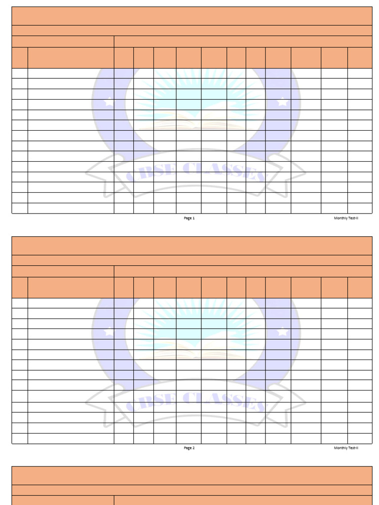 Class XI Monthly Test II Results 2025 | PDF