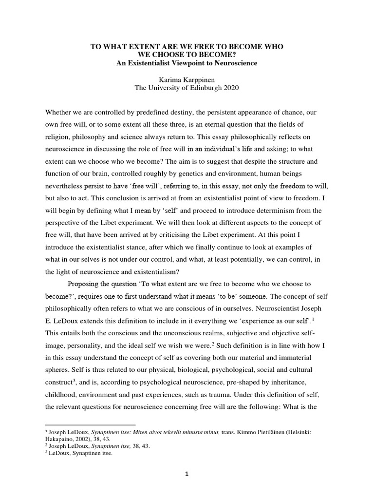 Free Will vs. Determinism in Neuroscience | PDF | Free Will ...