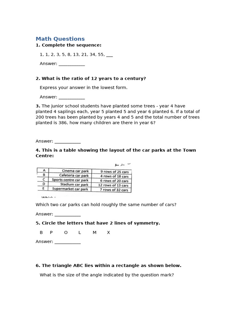 Math Questions With Diagram | PDF | Mathematics