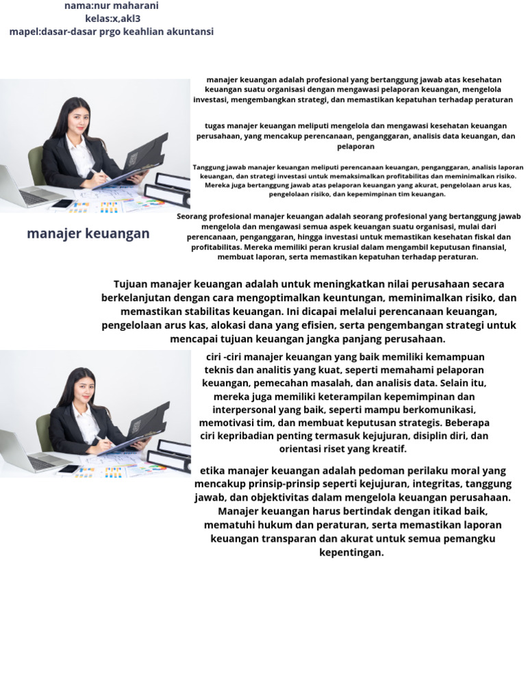 Tugas dan Etika Manajer Keuangan | PDF