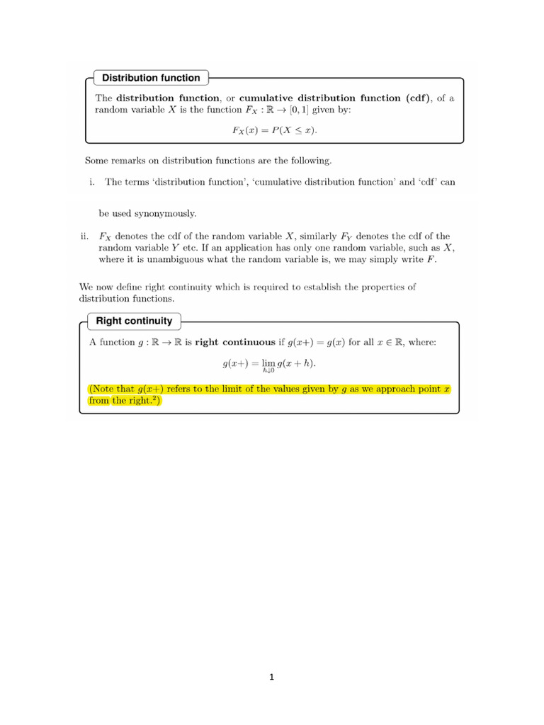 Distribution Function of RV - Module 4 Part A | PDF