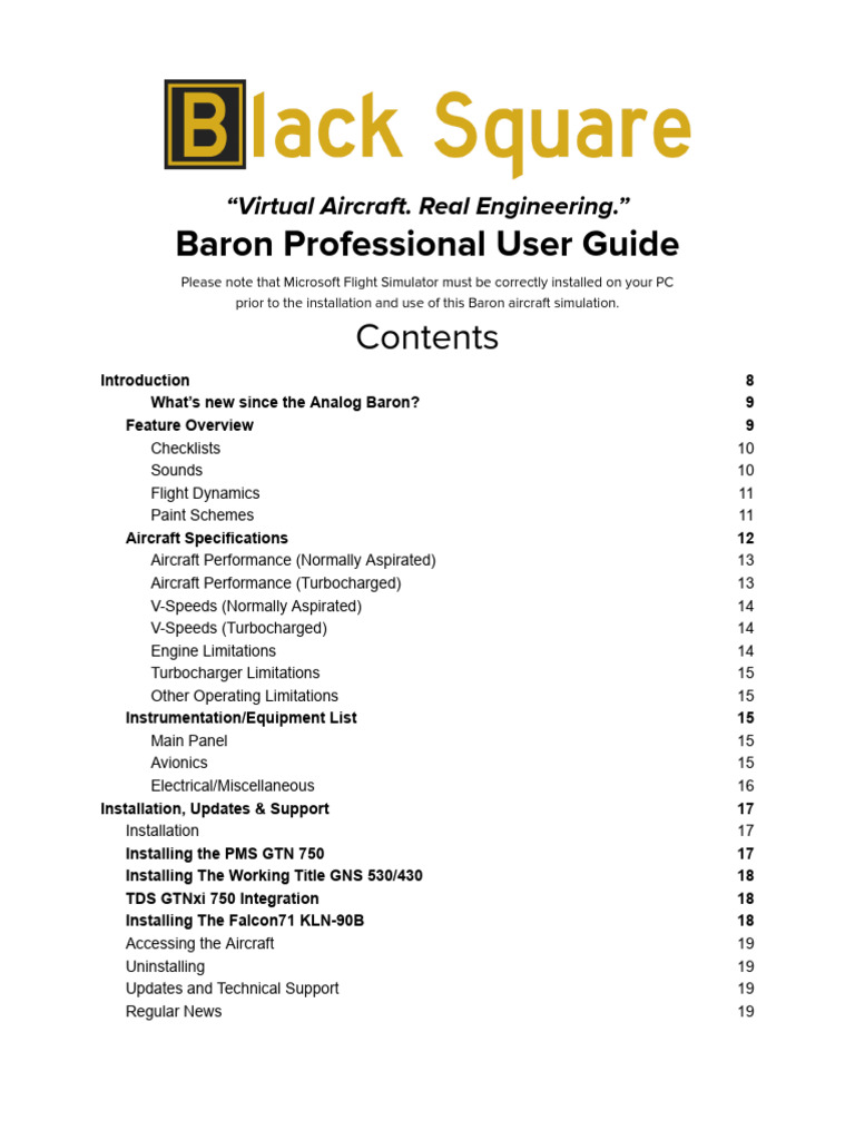 Baron Professional User Guide 2025 | PDF | Engines | Aviation