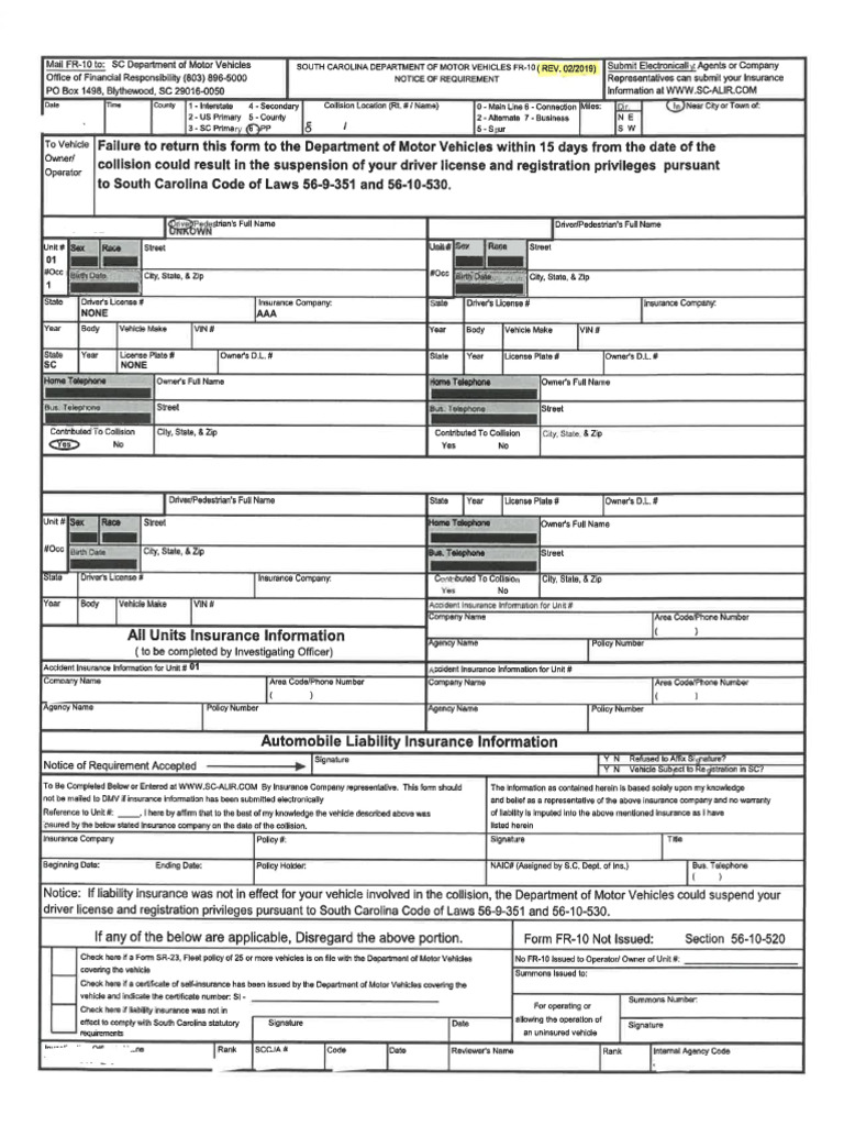FR10 Form | PDF