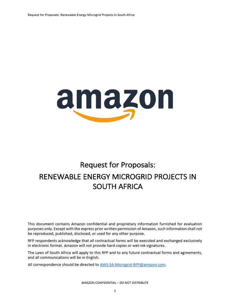 RFP for Renewable Energy Microgrids SA | PDF | Photovoltaic System ...