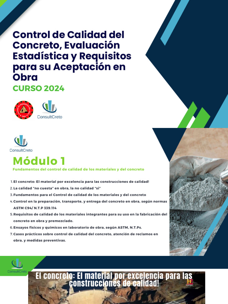 Control de Calidad del Concreto en Obras | PDF | Hormigón | Cemento