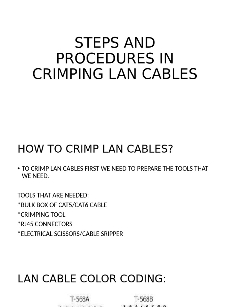 Crimping LAN Cables: Step-by-Step Guide | PDF